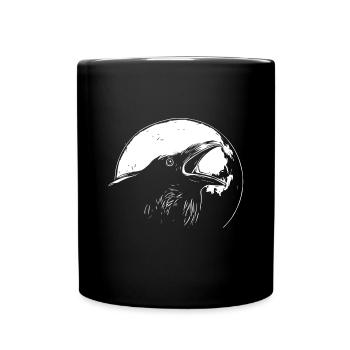 Corbeau en pleine lune - Mug uni - noir - Devant