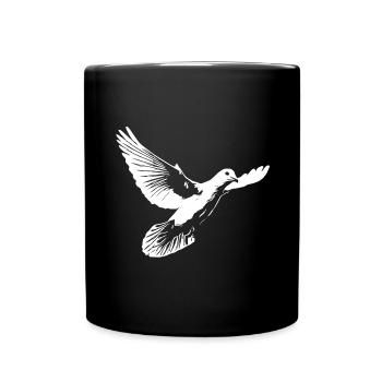 Beautiful white dove of peace - Full Colour Mug - black - Front