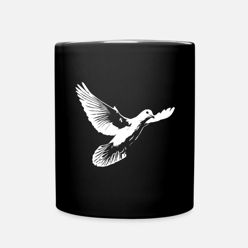 Wunderschöne weisse Taube - Tasse einfarbig - Schwarz