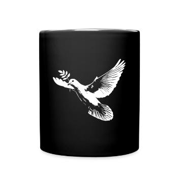 Colombe blanche de la paix - Mug uni - noir - Devant