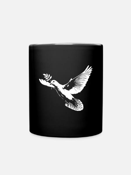 White dove of peace - Full Colour Mug - black