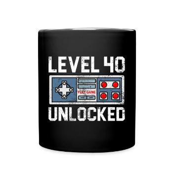 Level 40 Unlocked Retro Console - Full Colour Mug - black - Front