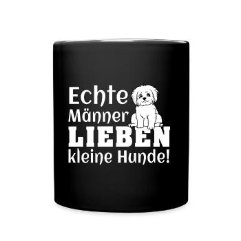 Männer lieben kleine Hunde - Tasse einfarbig - Schwarz - Vorne