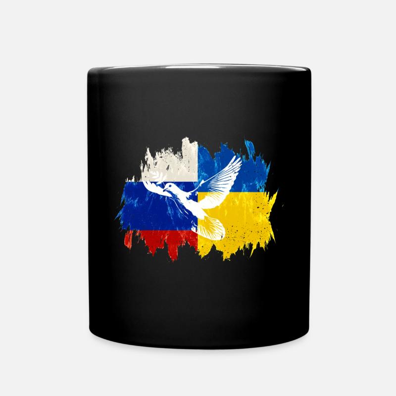 Ukraine Russland Konflikt Friedenstaube - Tasse einfarbig - Schwarz
