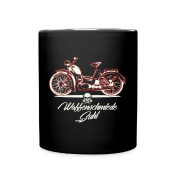 Simson SR2 - DDR Ostalgie Moped Suhl - Tasse einfarbig - Schwarz - Vorne