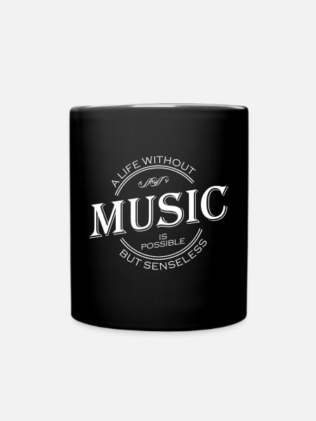A life without MUSIC is senseless 2 - Full Colour Mug - black