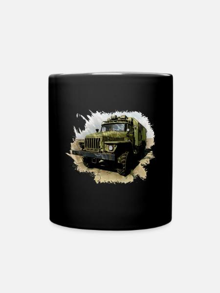URAL 4320 mit Kofferaufbau - Tasse einfarbig - Schwarz