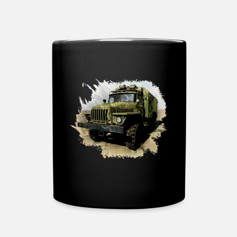 URAL 4320 mit Kofferaufbau - Tasse einfarbig - Schwarz