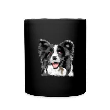 Border Collie - Tasse einfarbig - Schwarz - Vorne