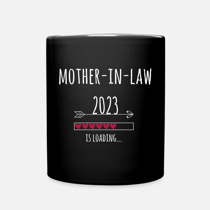 Schwiegermutter 2023 Ankündigung Hochzeit Geschenk - Tasse einfarbig - Schwarz