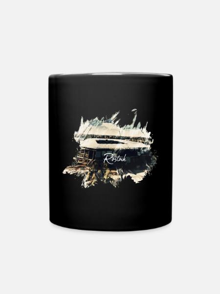 Rostock Stadion - Tasse einfarbig - Schwarz