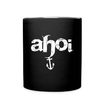 Ahoi - Tasse einfarbig - Schwarz - Vorne