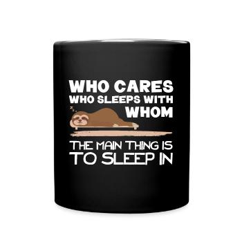 « L’essentiel est de dormir ». (Parfait pour les étudiants) - Mug uni - noir - Devant