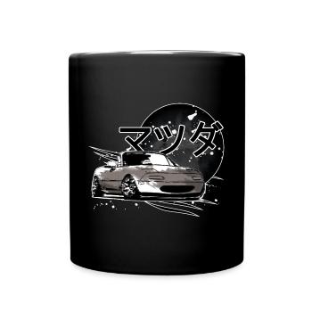 Japanese car Miata Mx5 gray - Full Colour Mug - black - Front