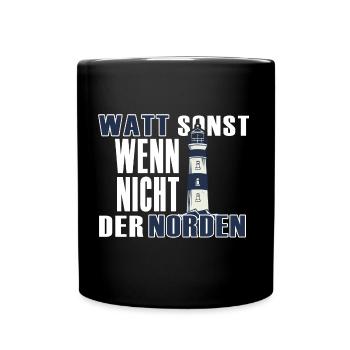Norden Küste Meer Kapitän moin moin küstenkind - Tasse einfarbig - Schwarz - Vorne