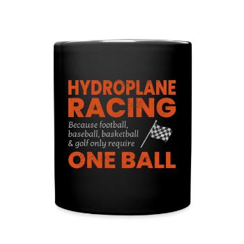Hydroplane Boat Racing Powerboat Speedboat Race - Full Colour Mug - black - Front