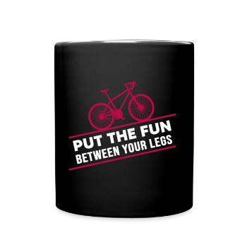 fahrrad bike gravelbike radtour - Tasse einfarbig - Schwarz - Vorne