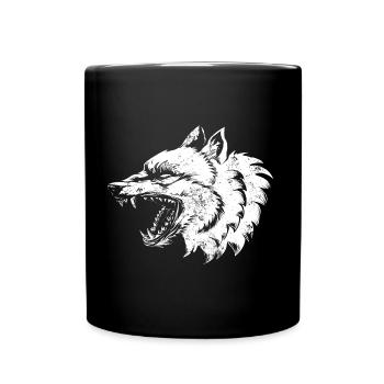 Illustration de loup - Mug uni - noir - Devant