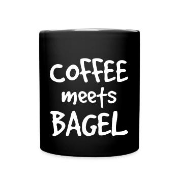 Le café rencontre Bagel - Mug uni - noir - Devant
