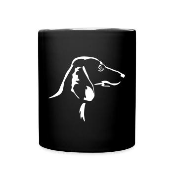Dackel Kopf "Black Edition" - Tasse einfarbig - Schwarz - Vorne
