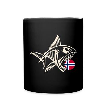Norwegen Angeln Angler Angeltour - Tasse einfarbig - Schwarz - Vorne