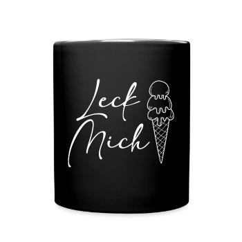 Leck mich Eis - Tasse einfarbig - Schwarz - Vorne
