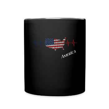 America - Tasse einfarbig - Schwarz - Vorne