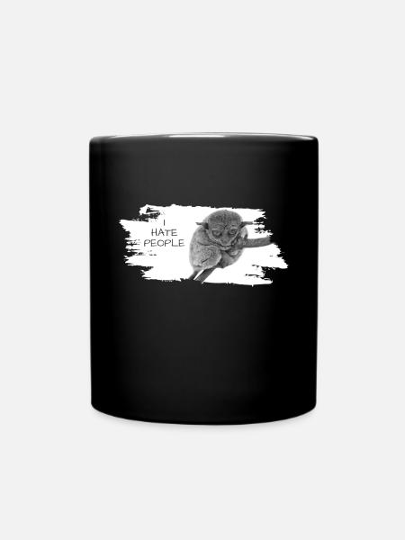 i hate people - Tasse einfarbig - Schwarz