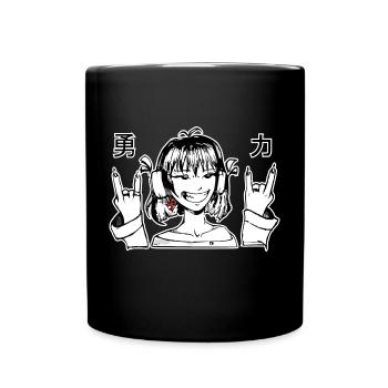 Fille dure avec casque - Mug uni - noir - Devant