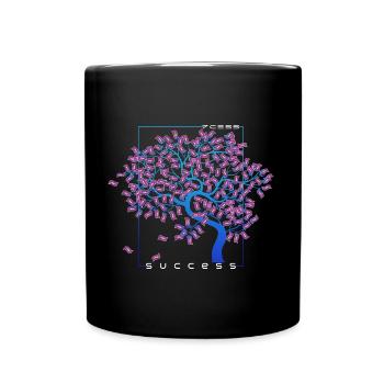 Success / Erfolg / Money - Geld Baum Motivation - Tasse einfarbig - Schwarz - Vorne