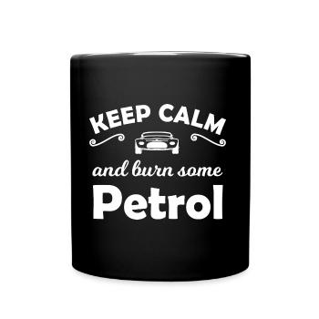 Benzin Autos - Tasse einfarbig - Schwarz - Vorne