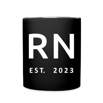 RN Est. 2023 Abschluss Registrierter Krankenpflegeschüler - Tasse einfarbig - Schwarz - Vorne