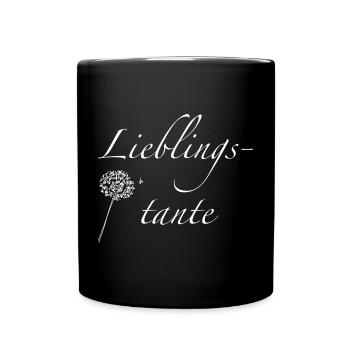 Lieblingstante - Tasse einfarbig - Schwarz - Vorne