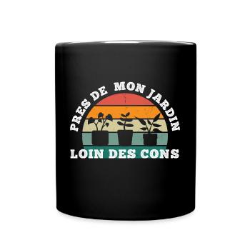 Jardinage près de mon jardin humour cadeau vintage - Mug uni - noir - Devant