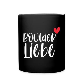 Bouldern Boulder Liebe Klettern Berge Geschenk - Tasse einfarbig - Schwarz - Vorne