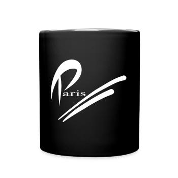 Paris Design - Weiß - Tasse einfarbig - Schwarz - Vorne