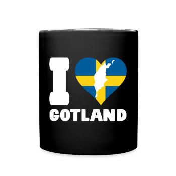 I LOVE GOTLAND Schweden - Tasse einfarbig - Schwarz - Vorne