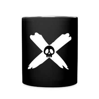 Skull and white cross - Full Colour Mug - black - Front