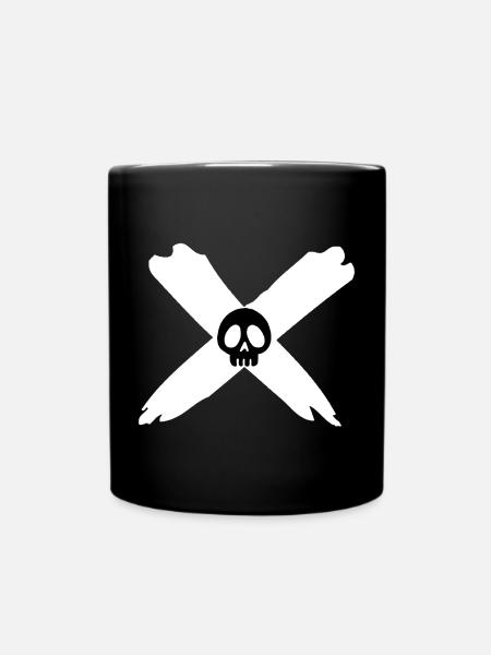 Crâne et croix blanche - Mug uni - noir