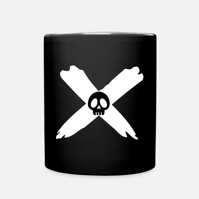 Crâne et croix blanche - Mug uni - noir