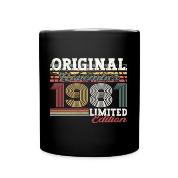 Original November 1981 41st birthday gift - Full Colour Mug - black - Front