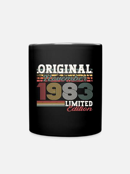 Original November 1983 39. Geburtstag Geschenk - Tasse einfarbig - Schwarz