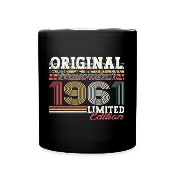 Original November 1961 61st birthday gift - Full Colour Mug - black - Front
