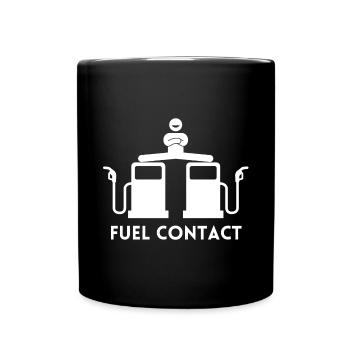 Tankstelle, Tankstelle, Benzin - Tasse einfarbig - Schwarz - Vorne