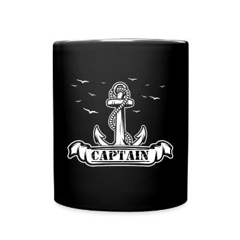 Motif de l’ancre du capitaine - Mug uni - noir - Devant