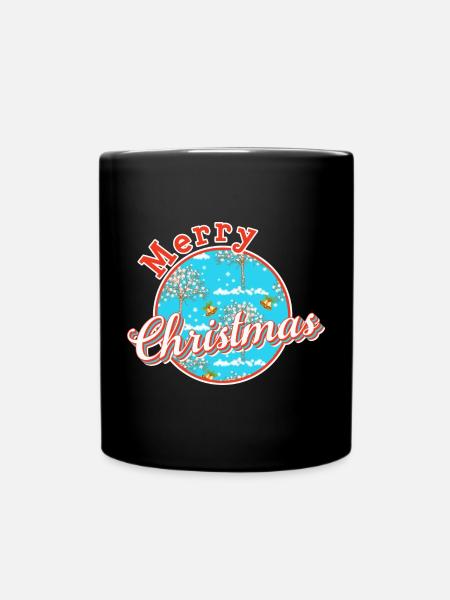 Merry christmas xmas - Full Colour Mug - black