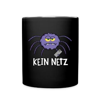 Spinne kein Netz - Tasse einfarbig - Schwarz - Vorne