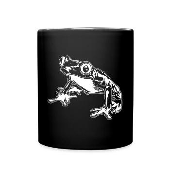 Laubfrosch Grafik Aquatische Amphibienfrosch Liebhaber - Tasse einfarbig - Schwarz - Vorne