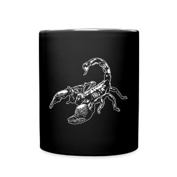 Coole Skorpion-Insektenskizze Grafik Skorpion-Liebhaber - Tasse einfarbig - Schwarz - Vorne