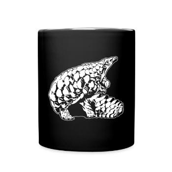 Cool Pangolin Sketch Graphic Wildlife Creature - Full Colour Mug - black - Front